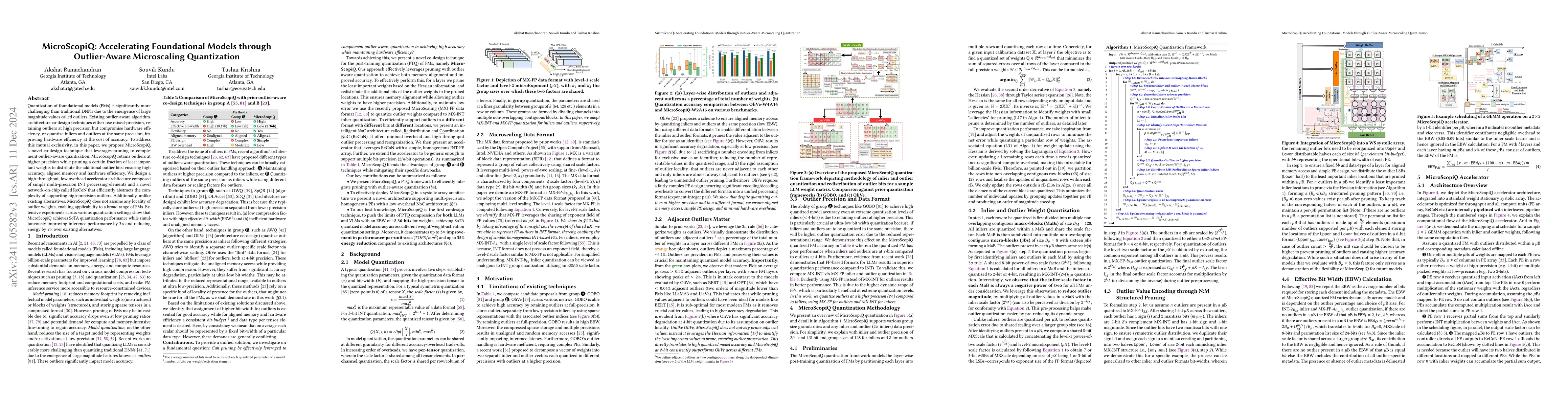 Thumbnail for MicroScopiQ: Accelerating Foundational Models through Outlier-Aware
  Microscaling Quantization