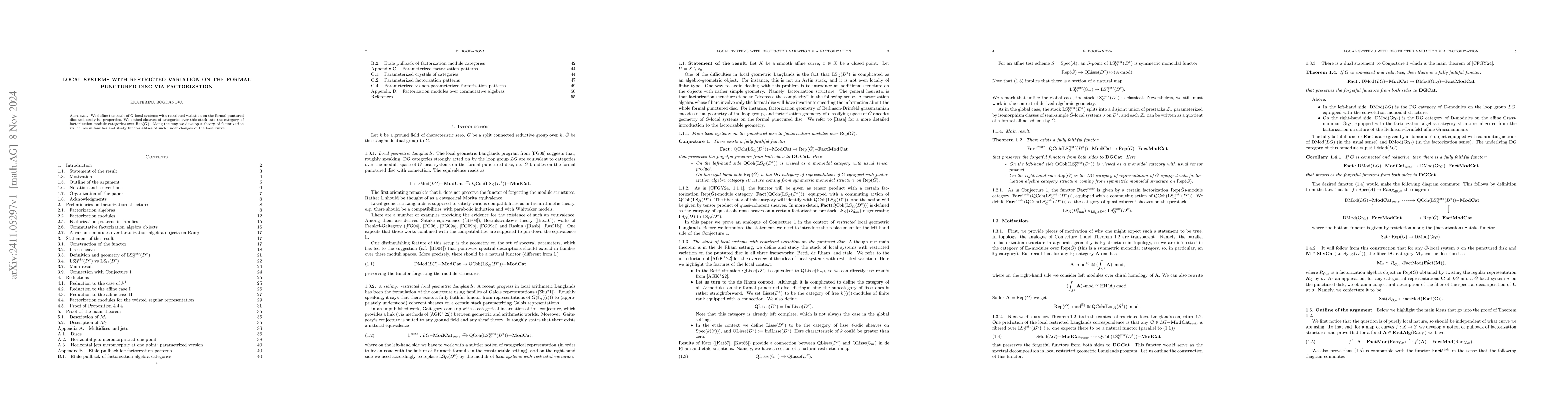 Thumbnail for Local systems with restricted variation on the formal punctured disc via
  factorization