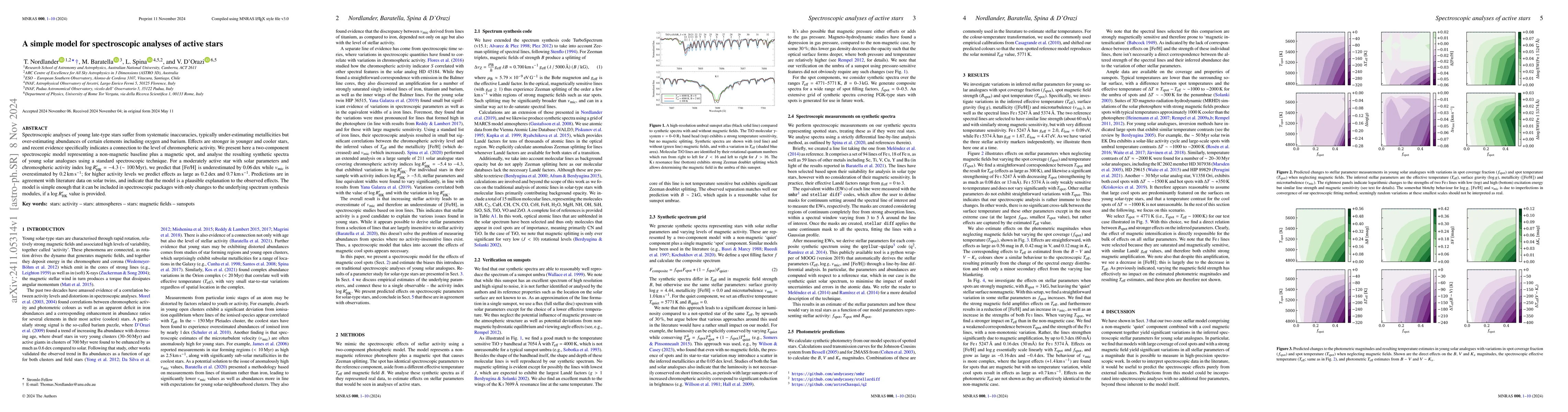Thumbnail for A simple model for spectroscopic analyses of active stars