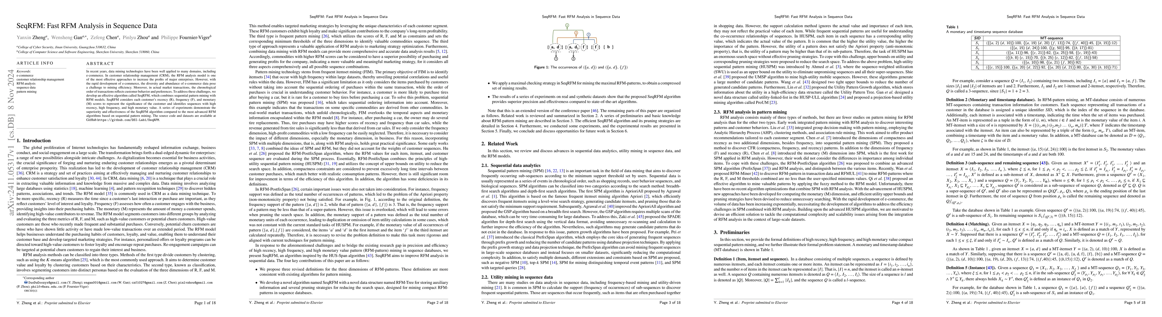 Thumbnail for SeqRFM: Fast RFM Analysis in Sequence Data