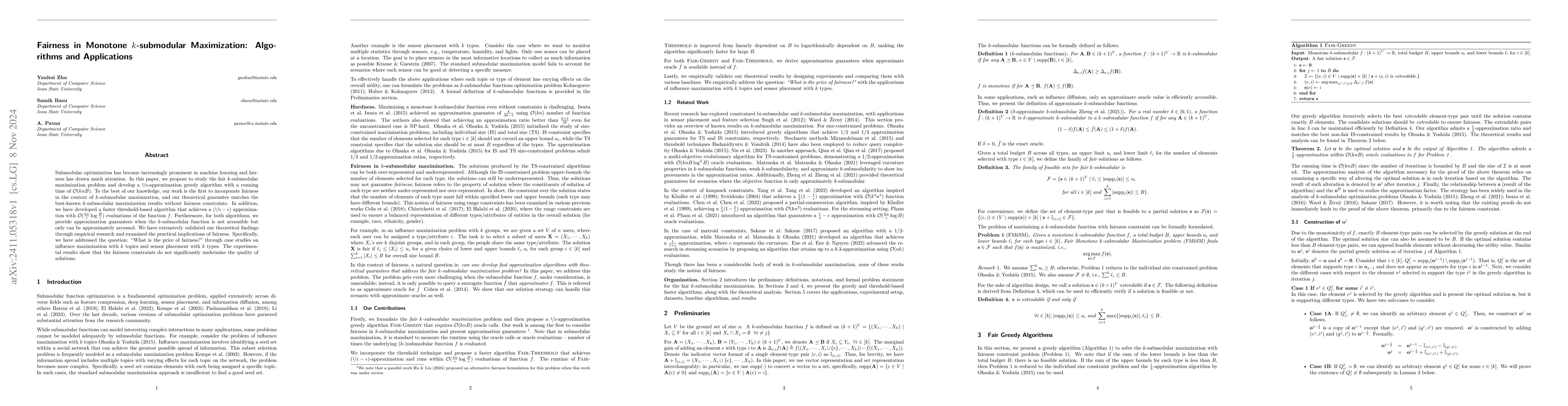 Thumbnail for Fairness in Monotone $k$-submodular Maximization: Algorithms and
  Applications