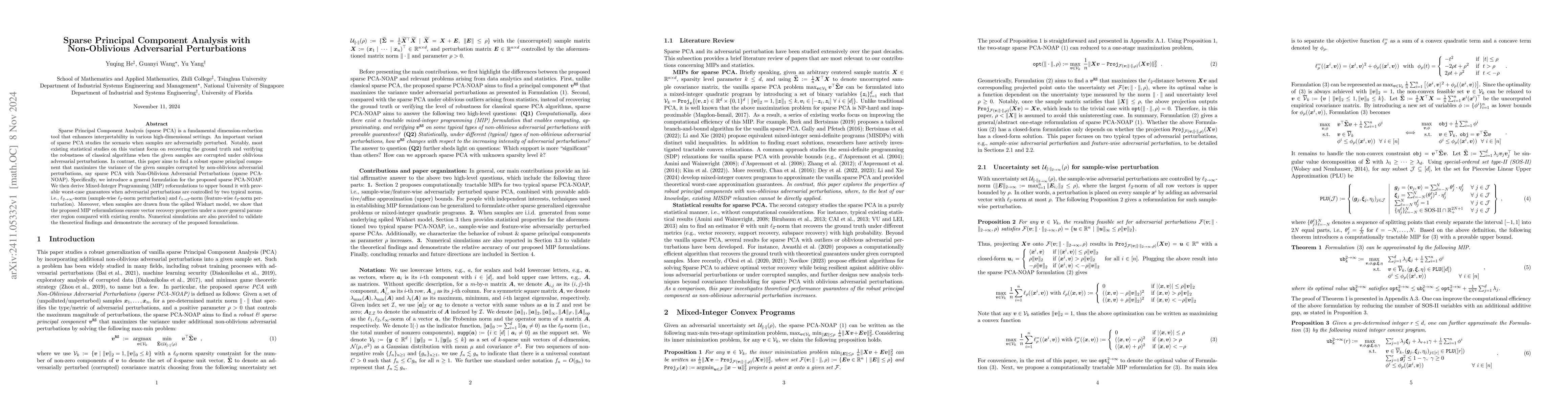 Thumbnail for Sparse Principal Component Analysis with Non-Oblivious Adversarial
  Perturbations