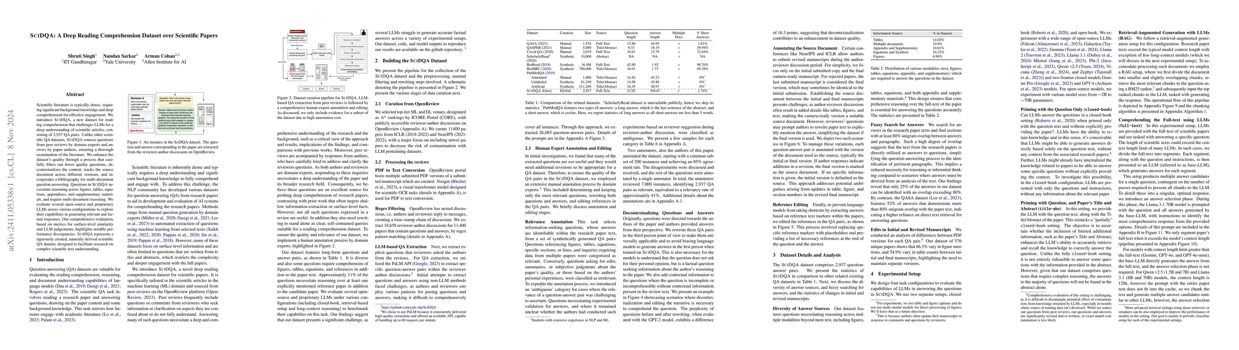 Thumbnail for SciDQA: A Deep Reading Comprehension Dataset over Scientific Papers
