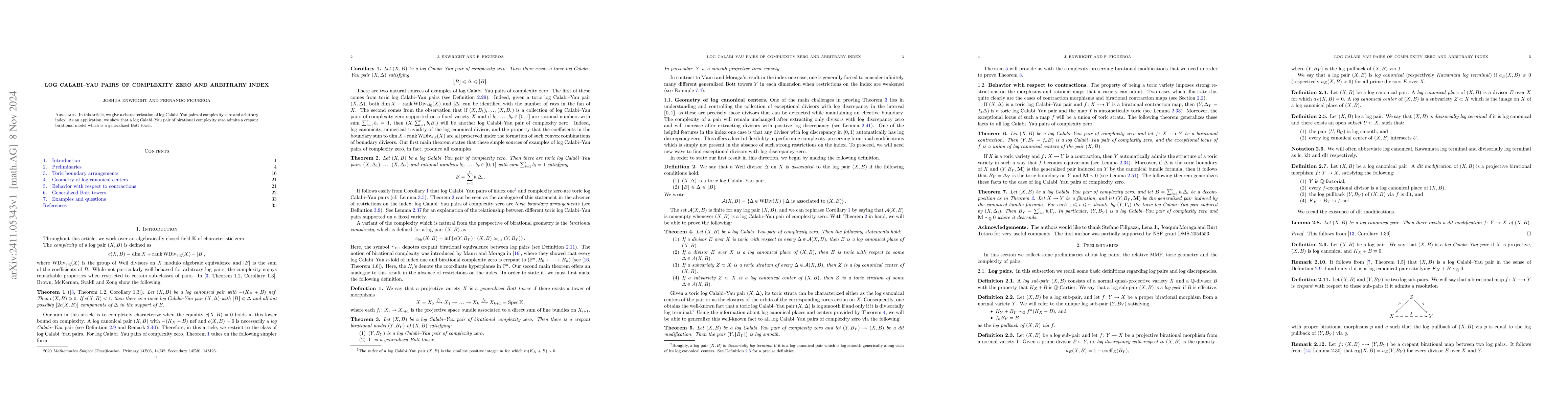 Thumbnail for Log Calabi--Yau pairs of complexity zero and arbitrary index