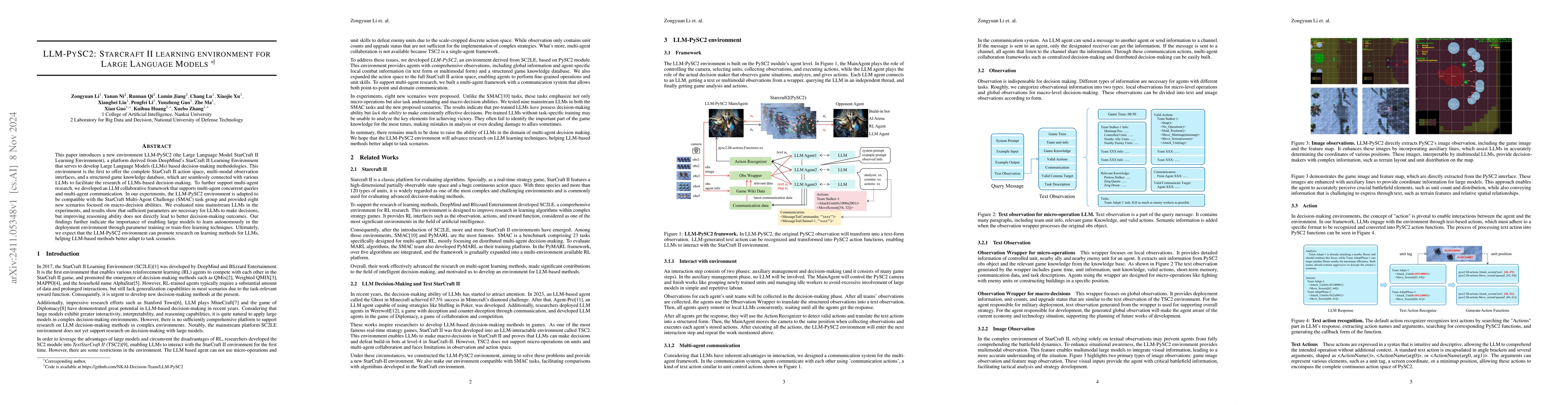 Thumbnail for LLM-PySC2: Starcraft II learning environment for Large Language Models