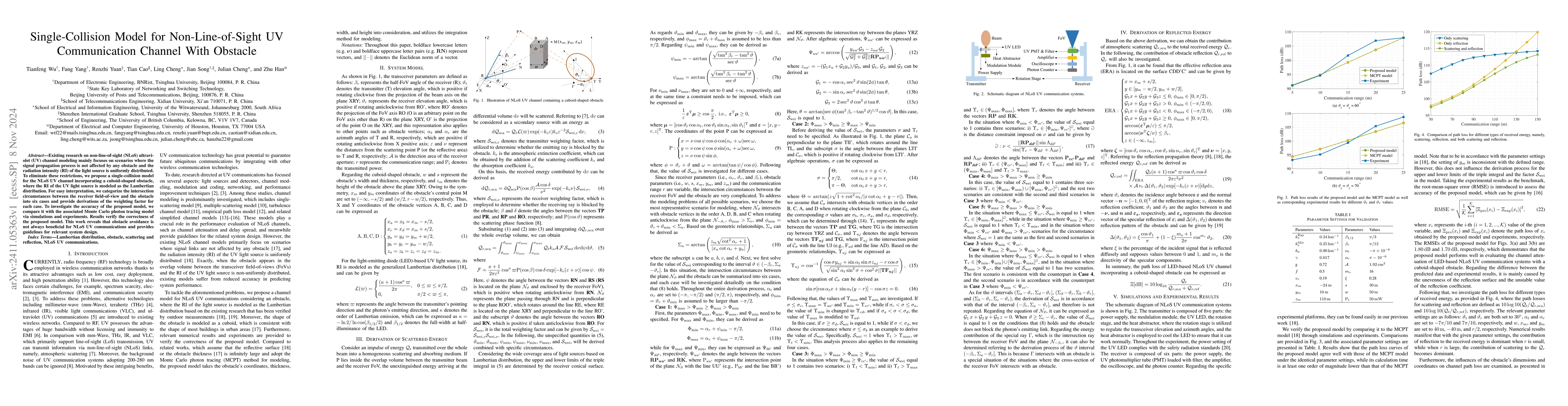 Thumbnail for Single-Collision Model for Non-Line-of-Sight UV Communication Channel
  With Obstacle