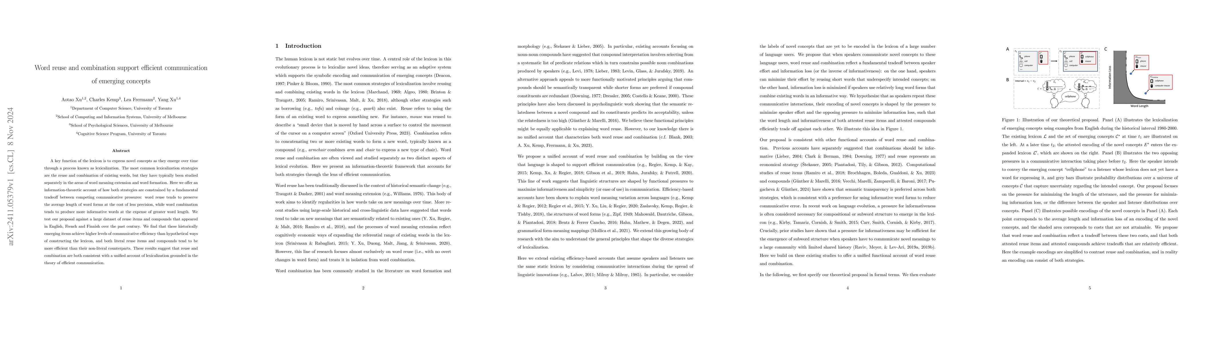 Thumbnail for Word reuse and combination support efficient communication of emerging
  concepts