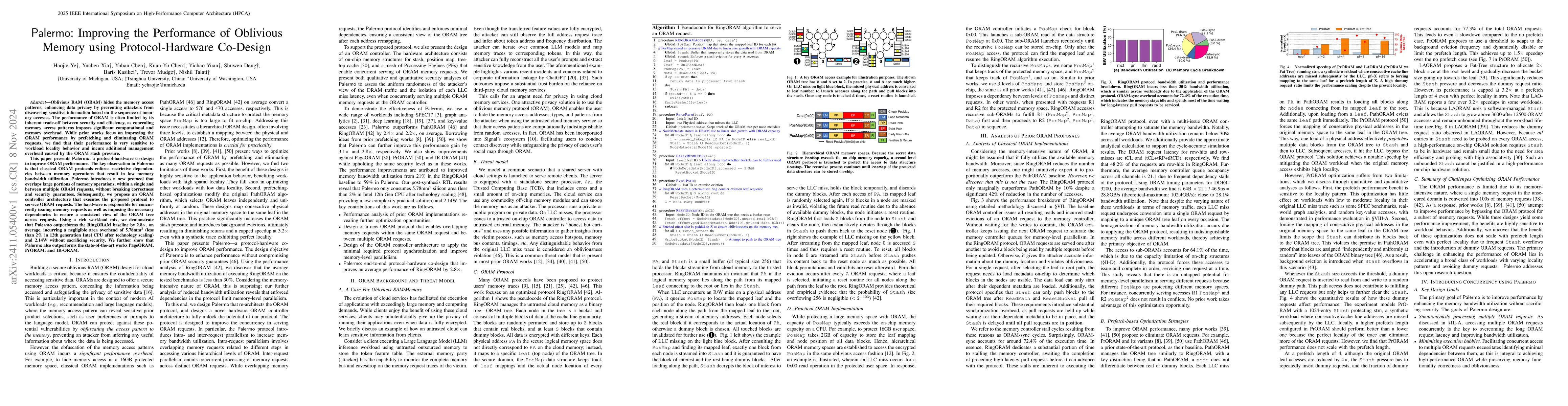 Thumbnail for Palermo: Improving the Performance of Oblivious Memory using
  Protocol-Hardware Co-Design