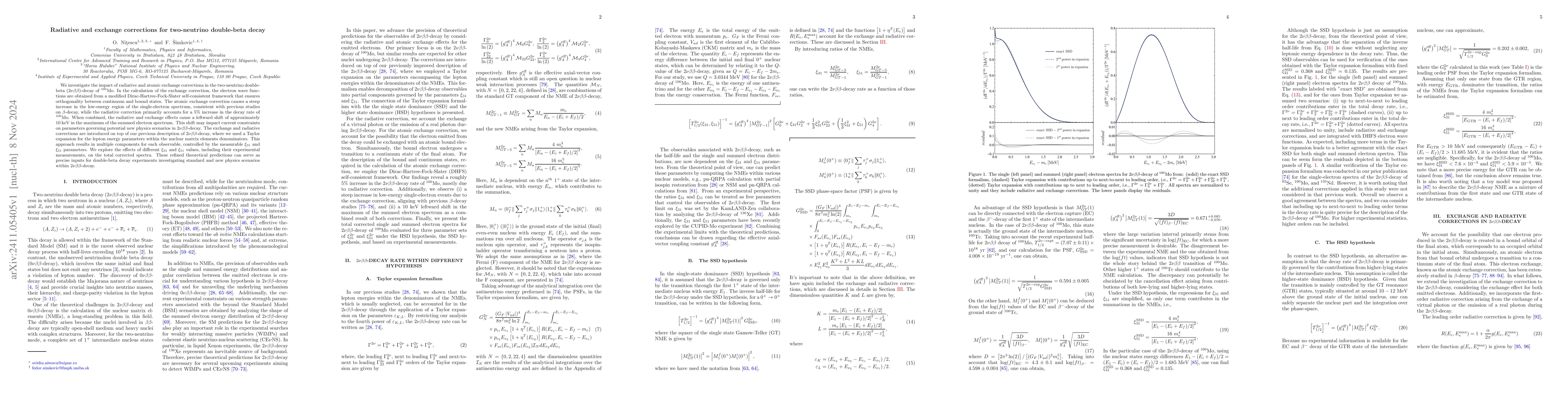 Thumbnail for Radiative and exchange corrections for two-neutrino double-beta decay