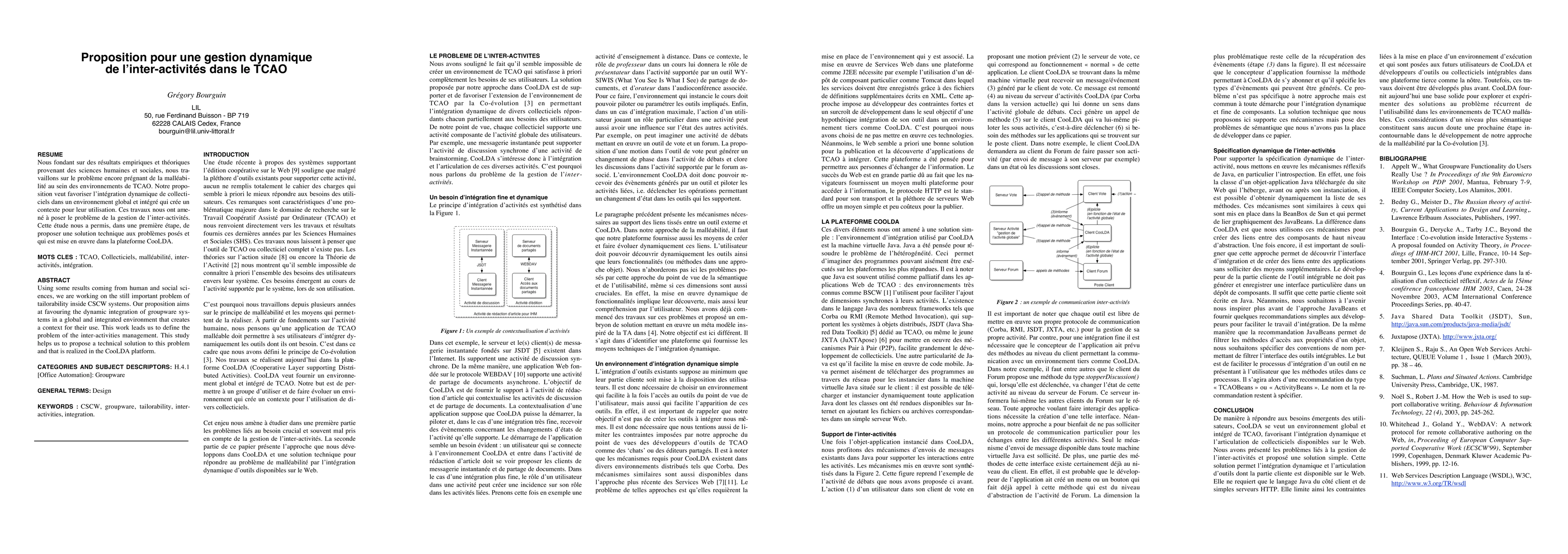 Thumbnail for Proposition pour une gestion dynamique de l'inter-activit{é}s dans le
  TCAO