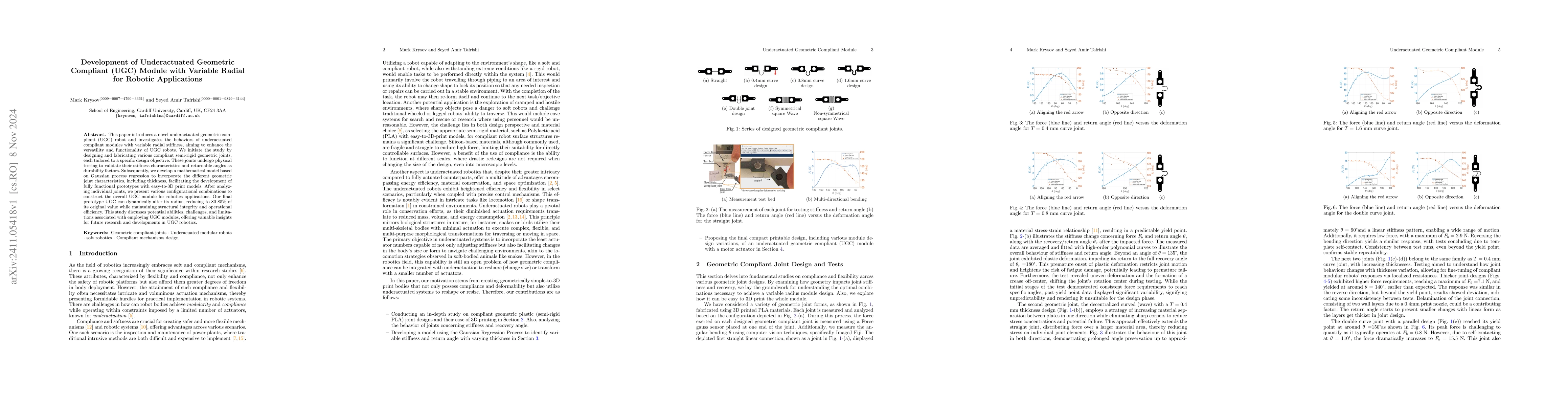 Thumbnail for Development of Underactuated Geometric Compliant (UGC) Module with
  Variable Radial for Robotic Applications