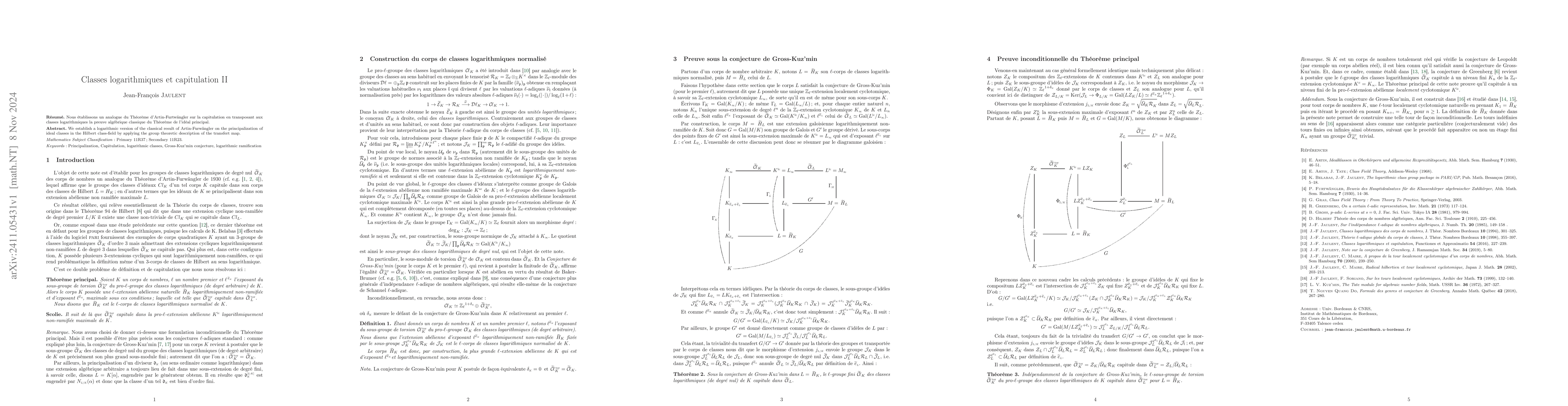 Thumbnail for On capitulation of logarithmic classes
