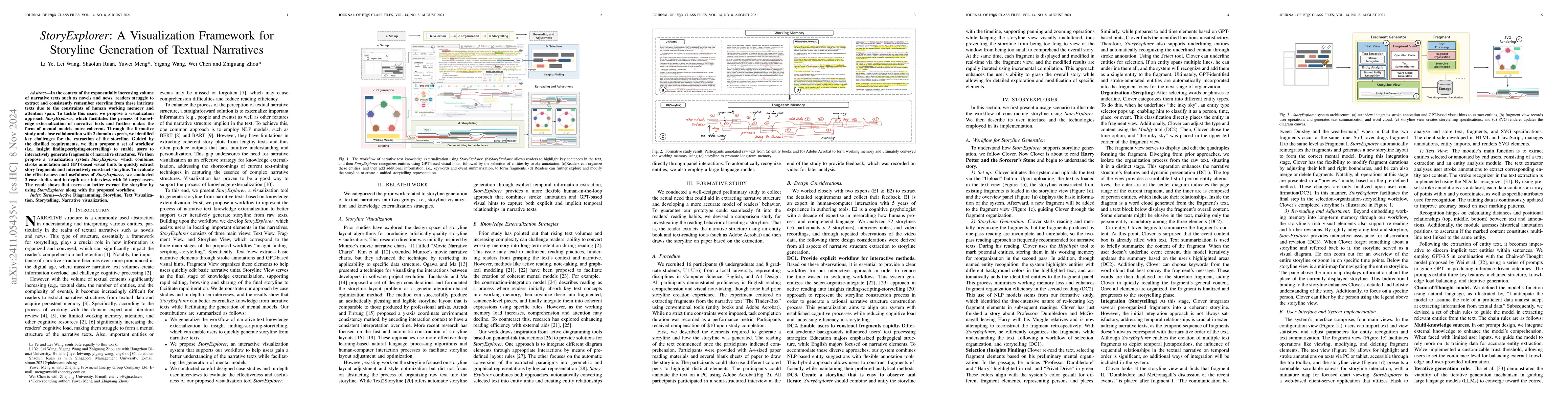 Thumbnail for StoryExplorer: A Visualization Framework for Storyline Generation of
  Textual Narratives