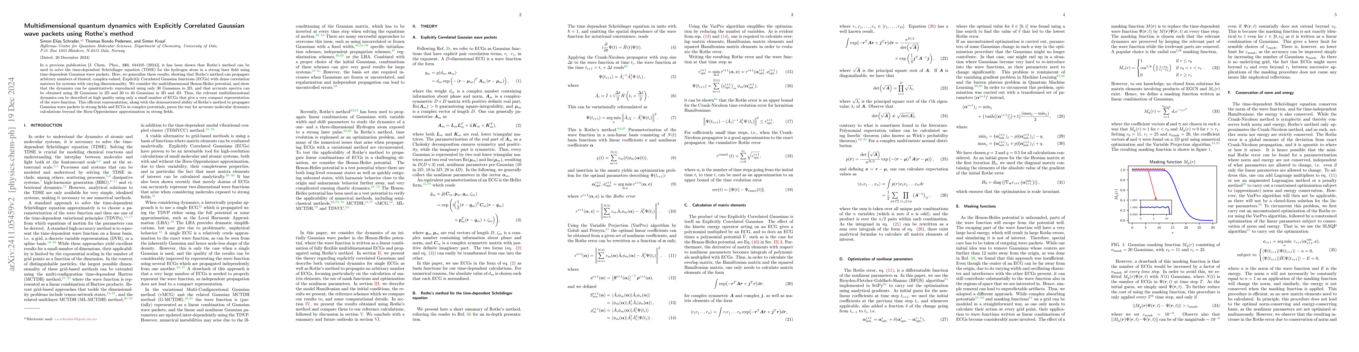 Thumbnail for Multidimensional quantum dynamics with explicitly correlated Gaussian
  wave packets using Rothe's method