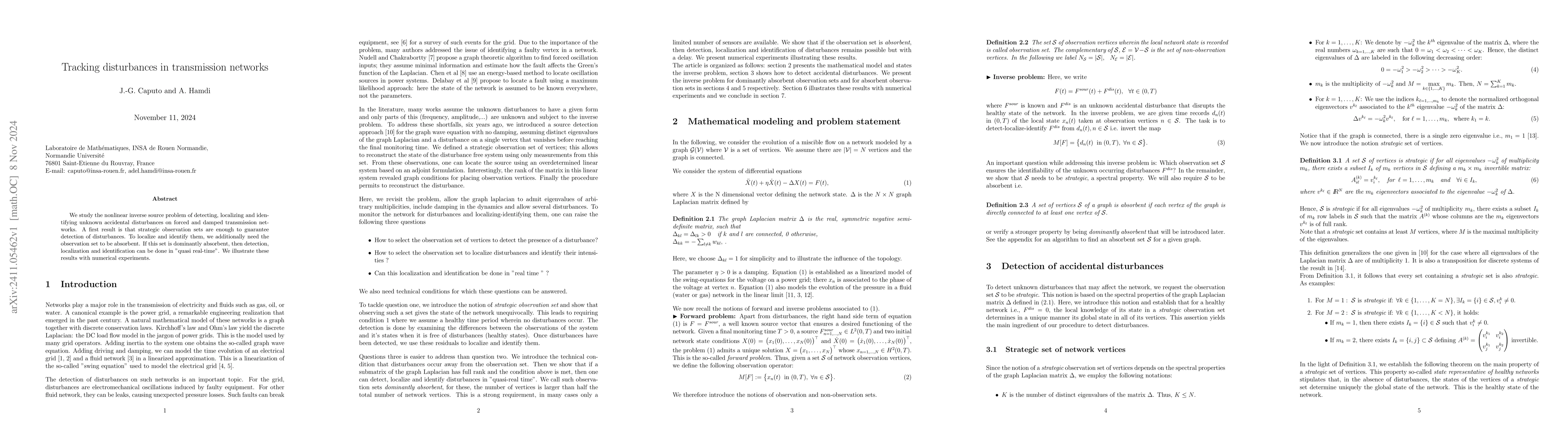 Thumbnail for Tracking disturbances in transmission networks
