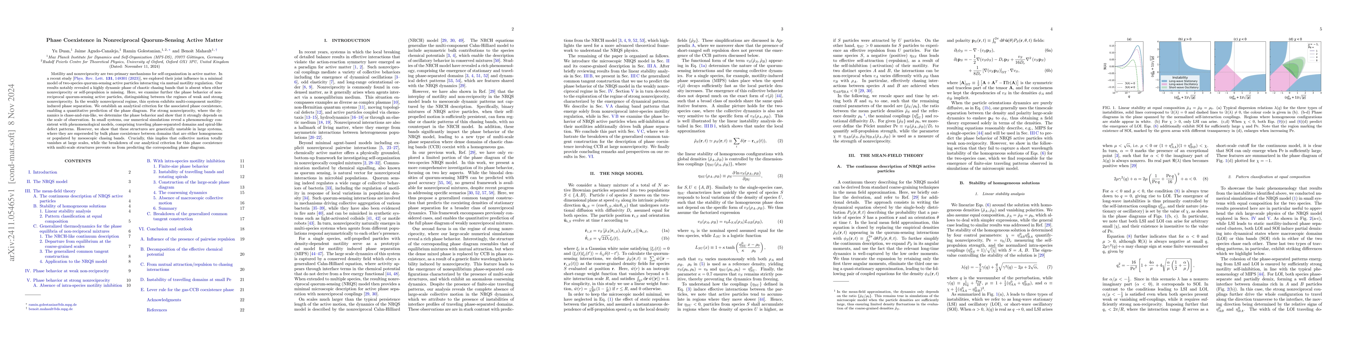 Thumbnail for Phase Coexistence in Nonreciprocal Quorum-Sensing Active Matter