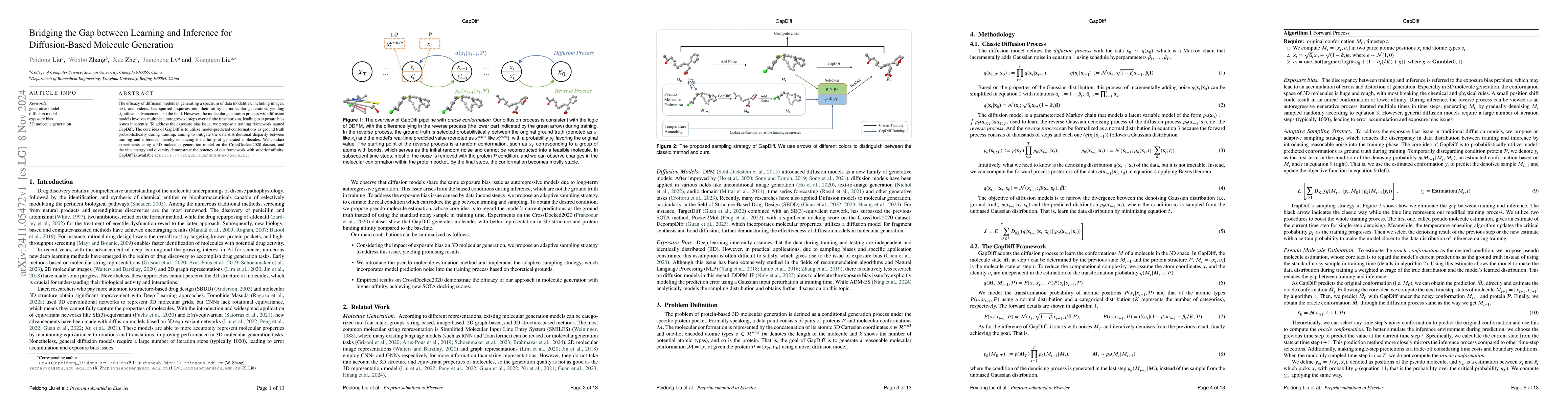Thumbnail for Bridging the Gap between Learning and Inference for Diffusion-Based
  Molecule Generation