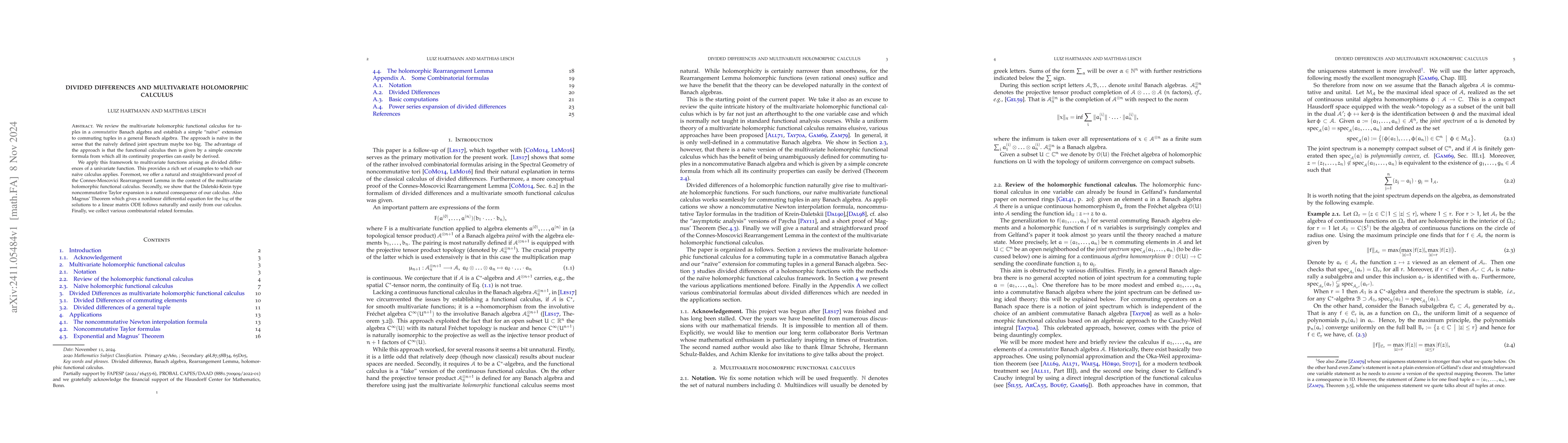 Thumbnail for Divided Differences and Multivariate Holomorphic Calculus