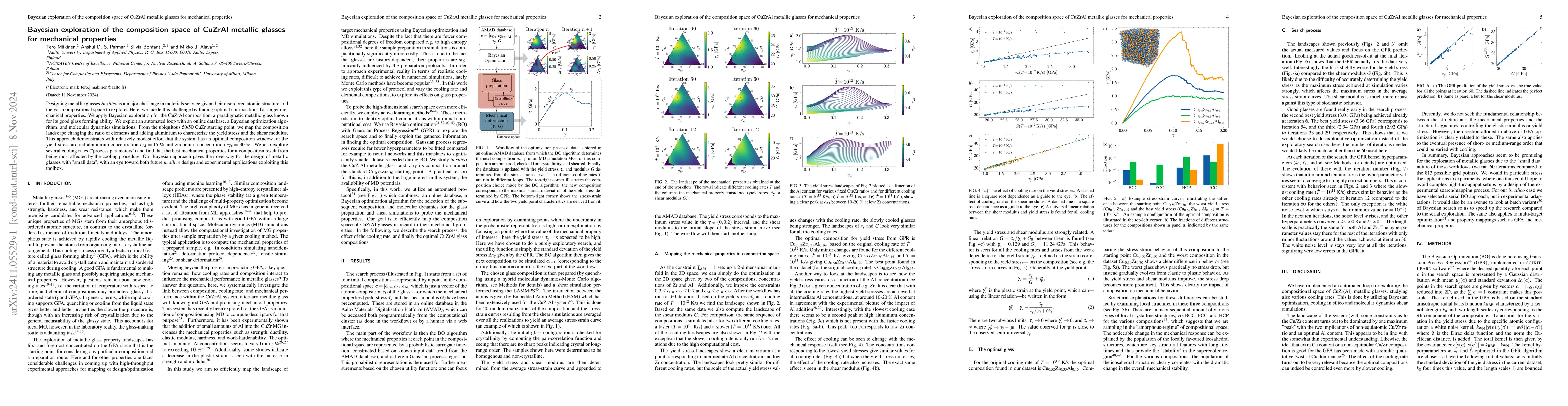 Thumbnail for Bayesian exploration of the composition space of CuZrAl metallic glasses
  for mechanical properties