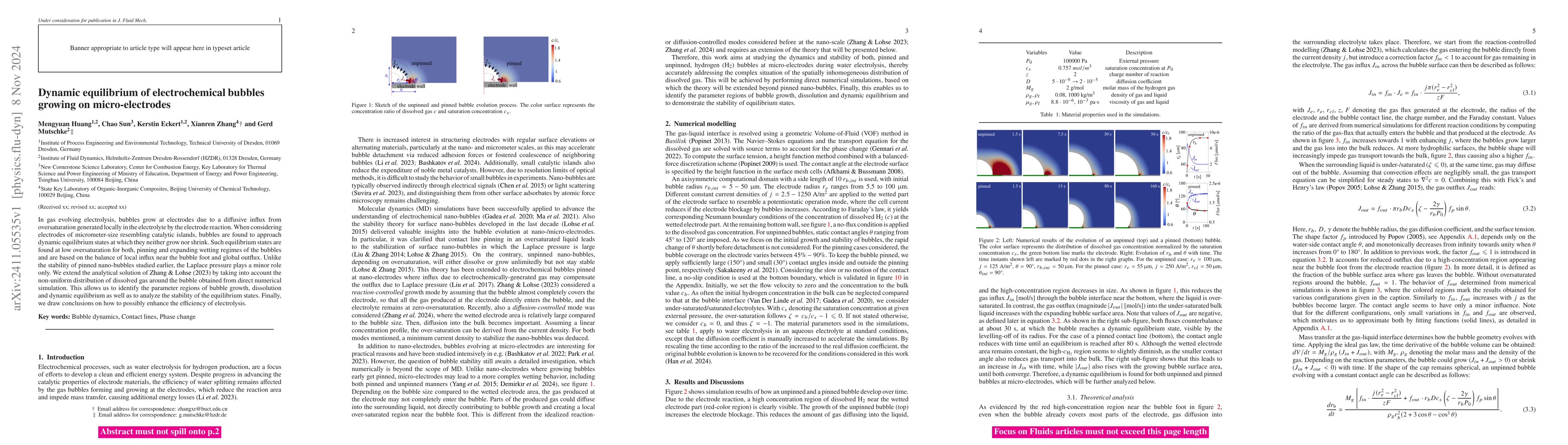 Thumbnail for Dynamic equilibrium of electrochemical bubbles growing on
  micro-electrodes