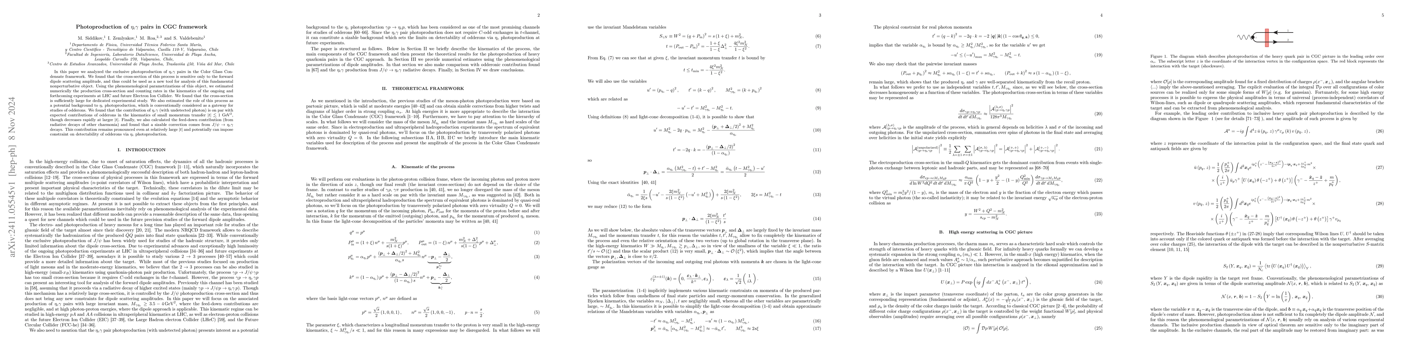 Thumbnail for Photoproduction of $η_{c}γ$ pairs in CGC framework