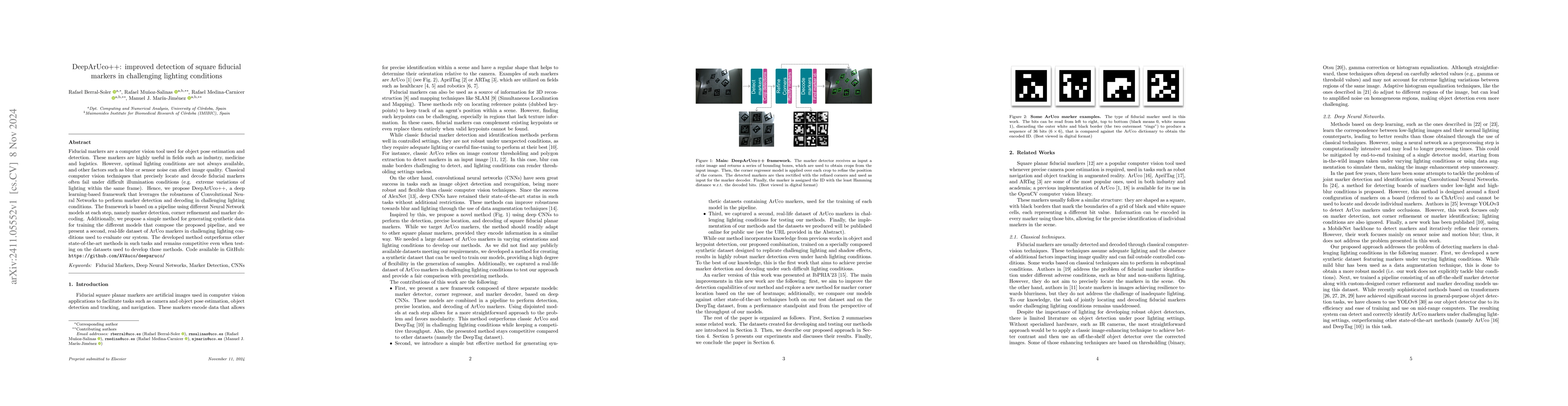Thumbnail for DeepArUco++: Improved detection of square fiducial markers in
  challenging lighting conditions