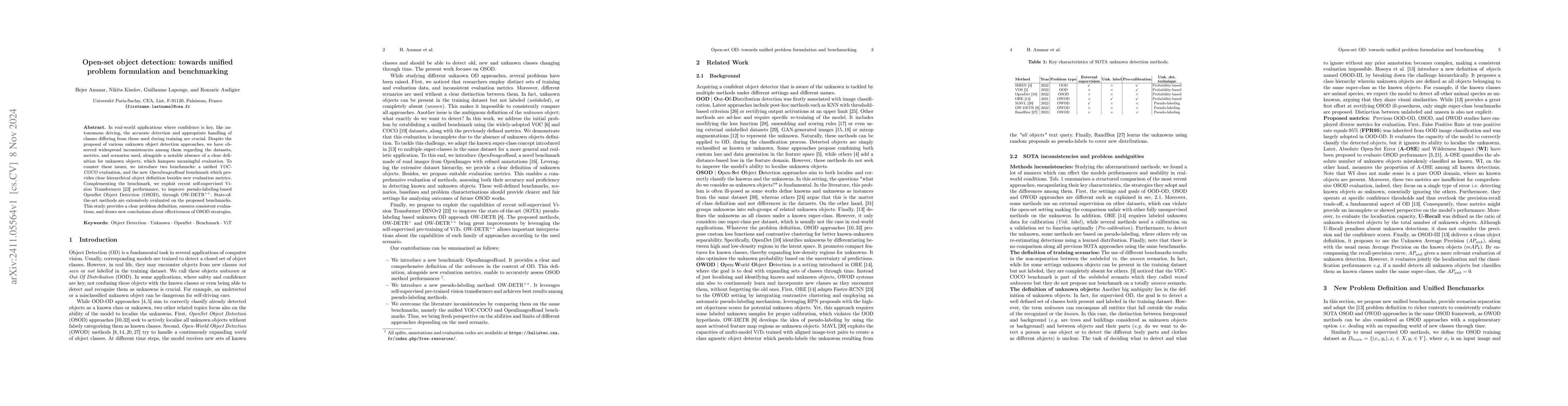 Thumbnail for Open-set object detection: towards unified problem formulation and
  benchmarking