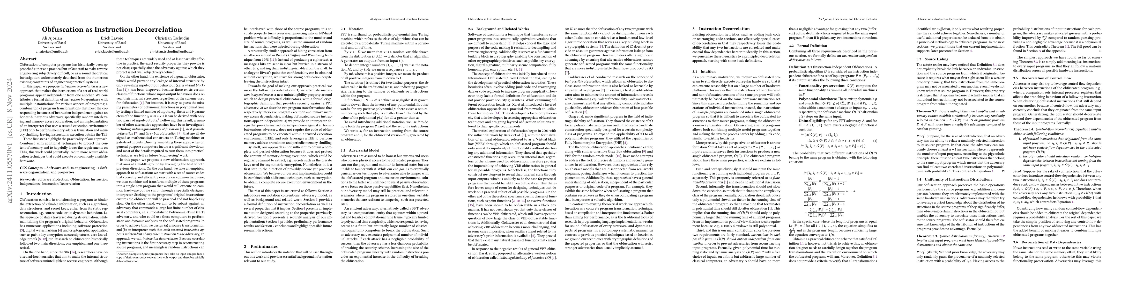 Thumbnail for Obfuscation as Instruction Decorrelation