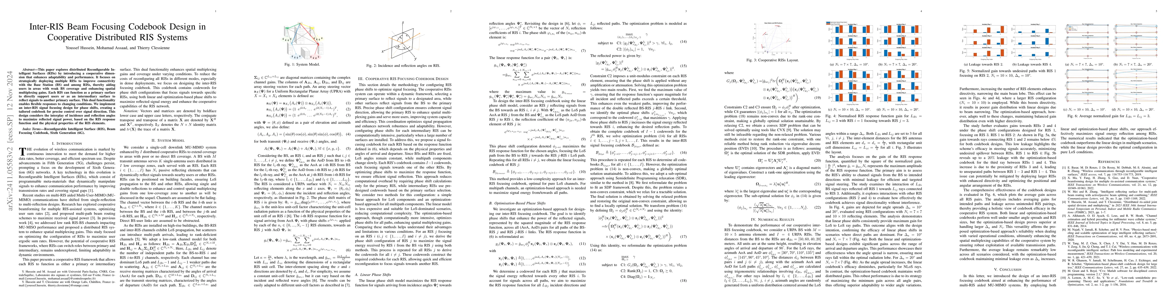 Thumbnail for Inter-RIS Beam Focusing Codebook Design in Cooperative Distributed RIS
  Systems