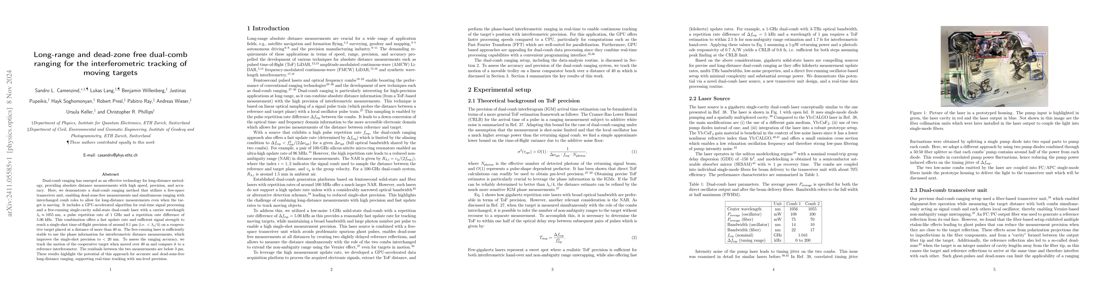 Thumbnail for Long-range and dead-zone free dual-comb ranging for the interferometric
  tracking of moving targets