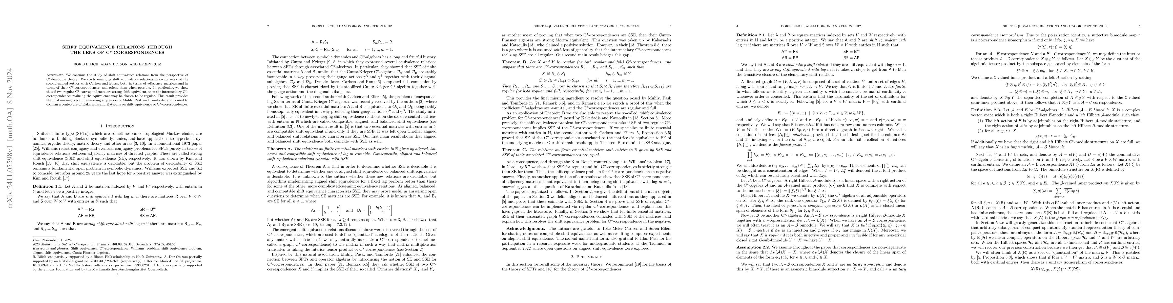 Thumbnail for Shift equivalence relations through the lens of C*-correspondences
