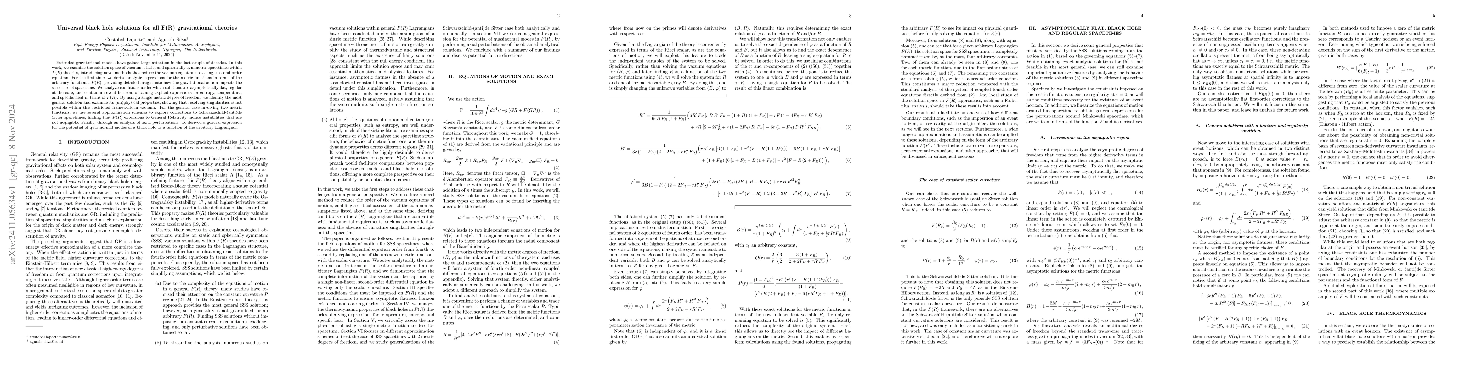 Thumbnail for Universal black hole solutions for all F(R) gravitational theories