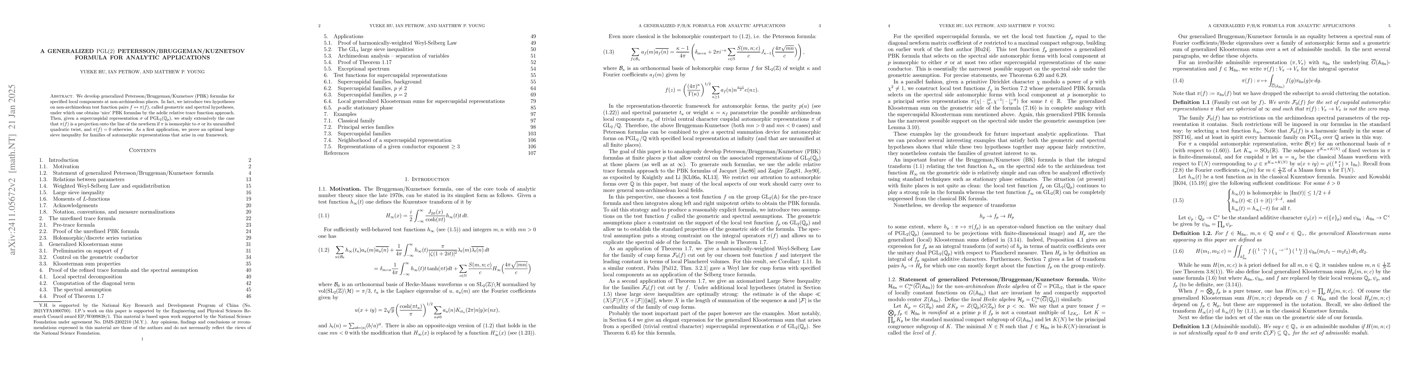 Thumbnail for A generalized PGL(2) Petersson/Bruggeman/Kuznetsov formula for analytic
  applications