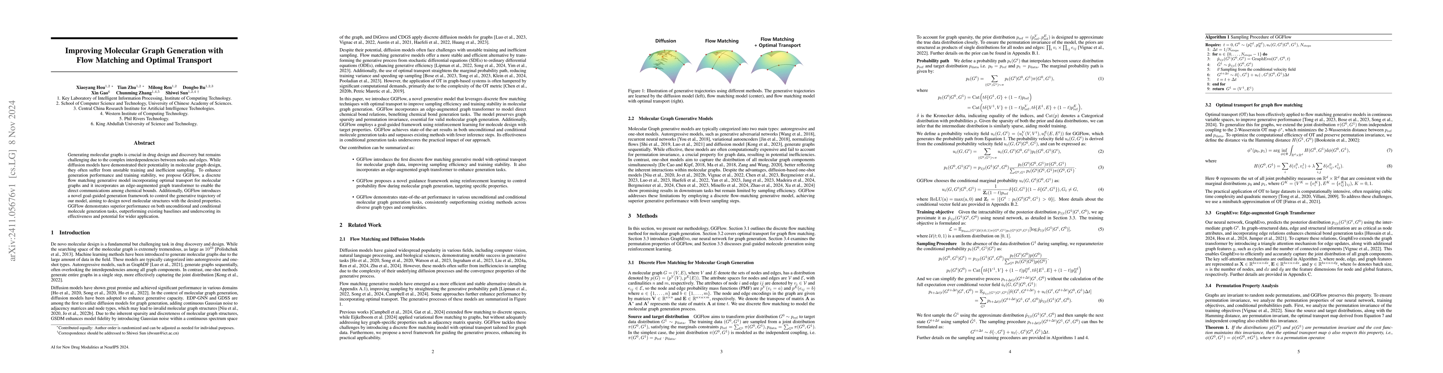 Thumbnail for Improving Molecular Graph Generation with Flow Matching and Optimal
  Transport