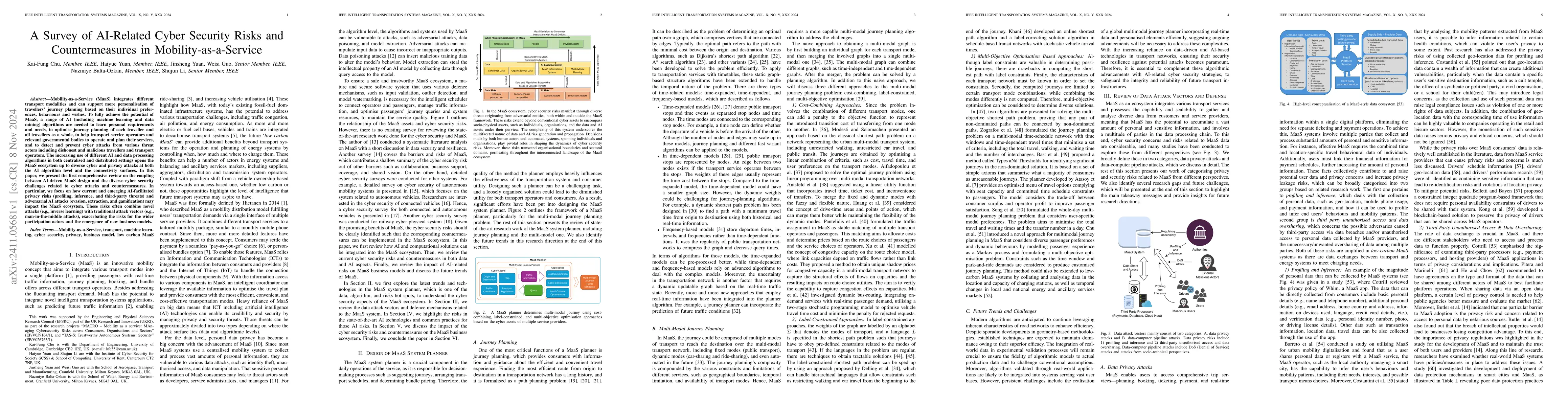 Thumbnail for A Survey of AI-Related Cyber Security Risks and Countermeasures in
  Mobility-as-a-Service