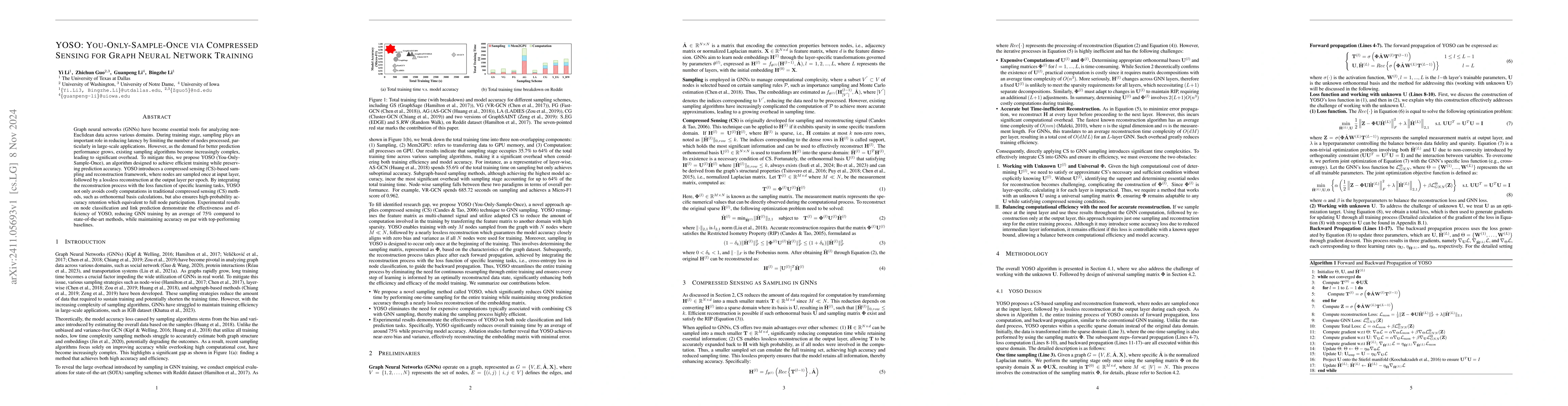 Thumbnail for YOSO: You-Only-Sample-Once via Compressed Sensing for Graph Neural
  Network Training