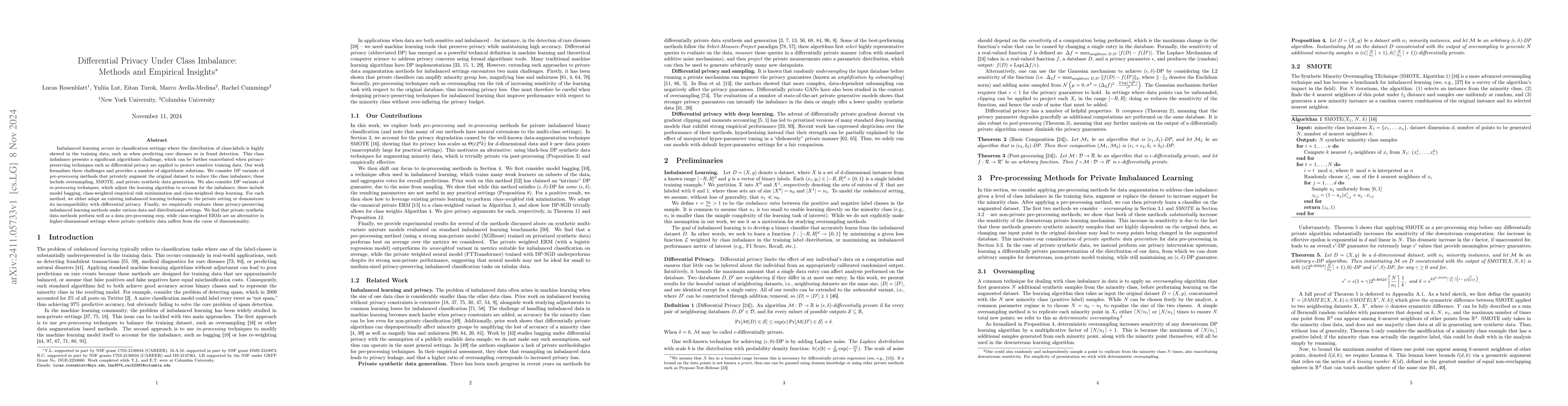 Thumbnail for Differential Privacy Under Class Imbalance: Methods and Empirical
  Insights