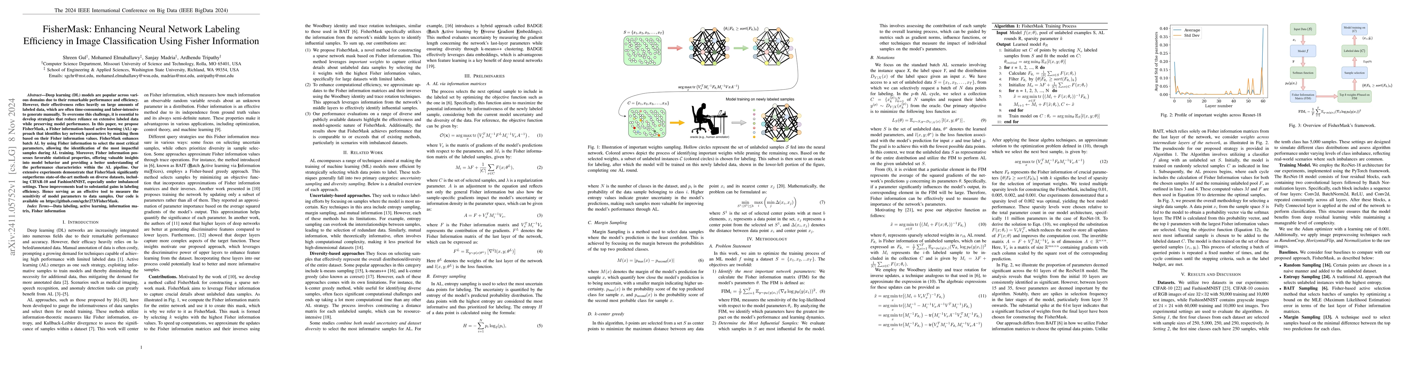 Thumbnail for FisherMask: Enhancing Neural Network Labeling Efficiency in Image
  Classification Using Fisher Information
