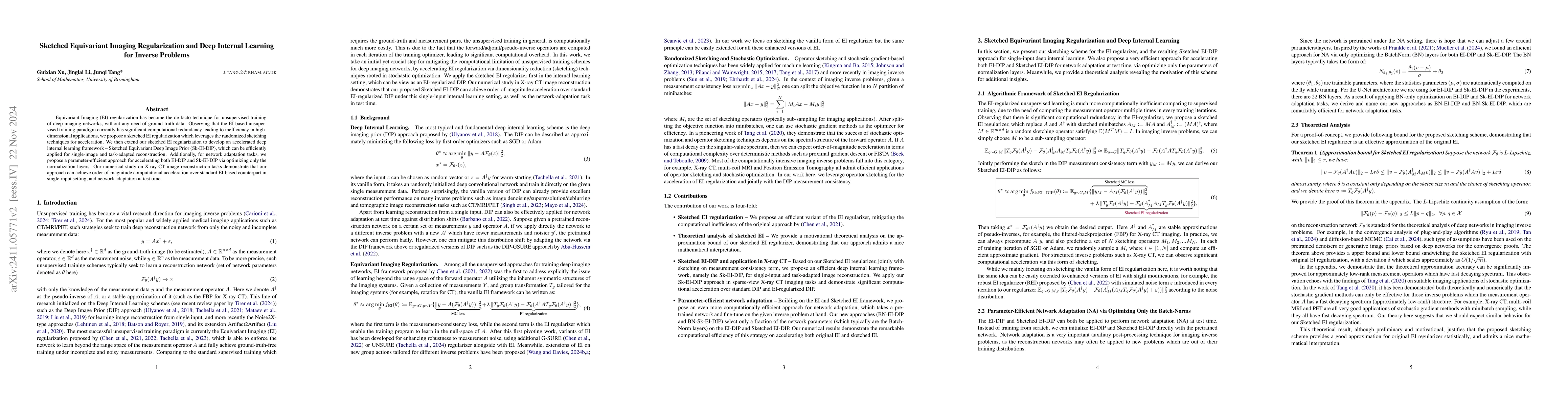 Thumbnail for Sketched Equivariant Imaging Regularization and Deep Internal Learning
  for Inverse Problems