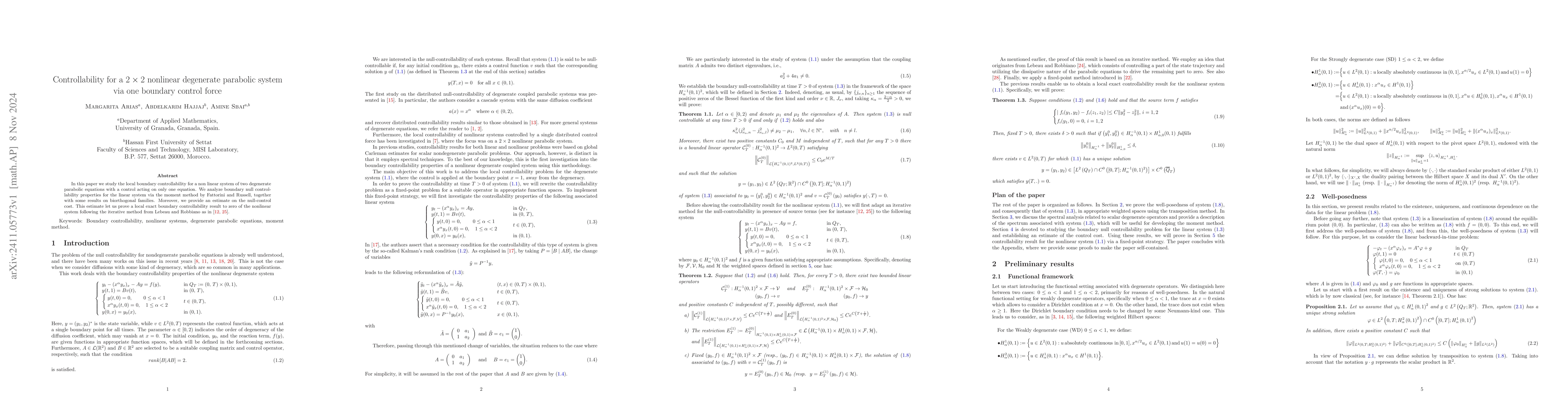 Thumbnail for Controllability for a 2x2 nonlinear degenerate parabolic system via one
  boundary control force