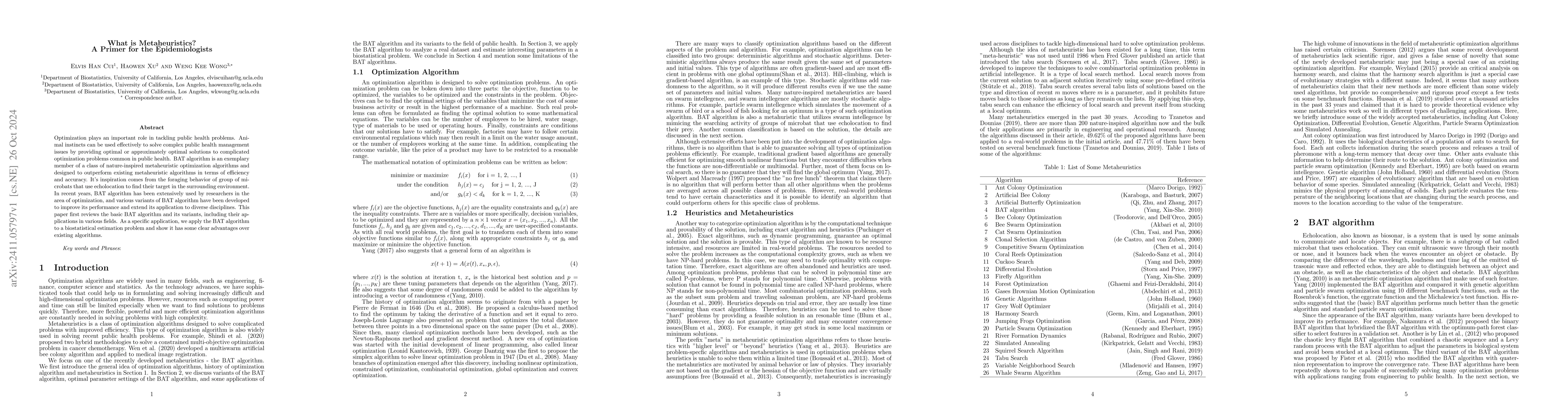 Thumbnail for What is Metaheuristics? A Primer for the Epidemiologists