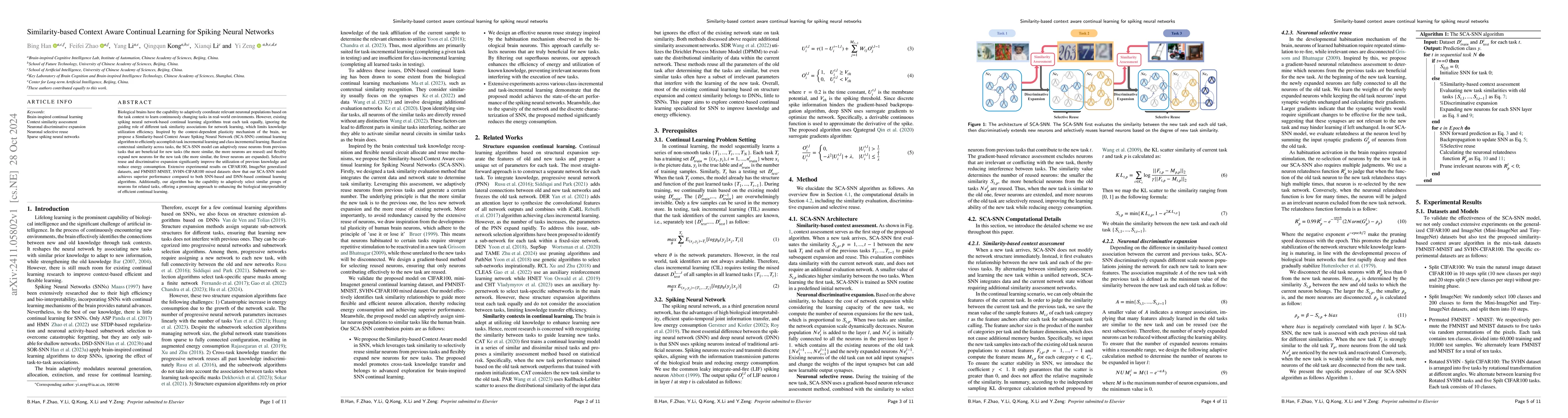 Thumbnail for Similarity-based context aware continual learning for spiking neural
  networks