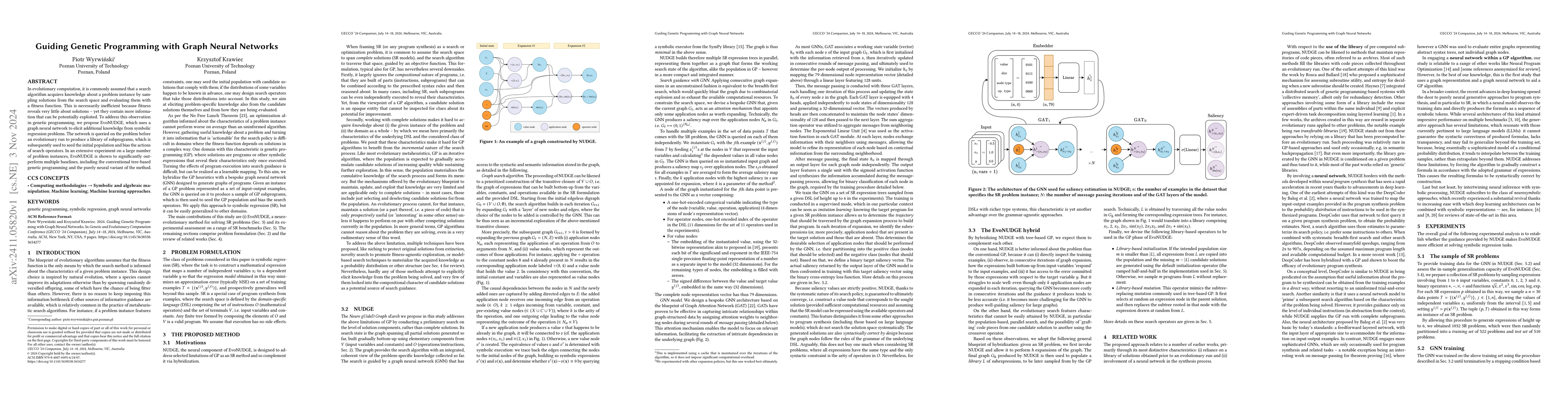 Thumbnail for Guiding Genetic Programming with Graph Neural Networks