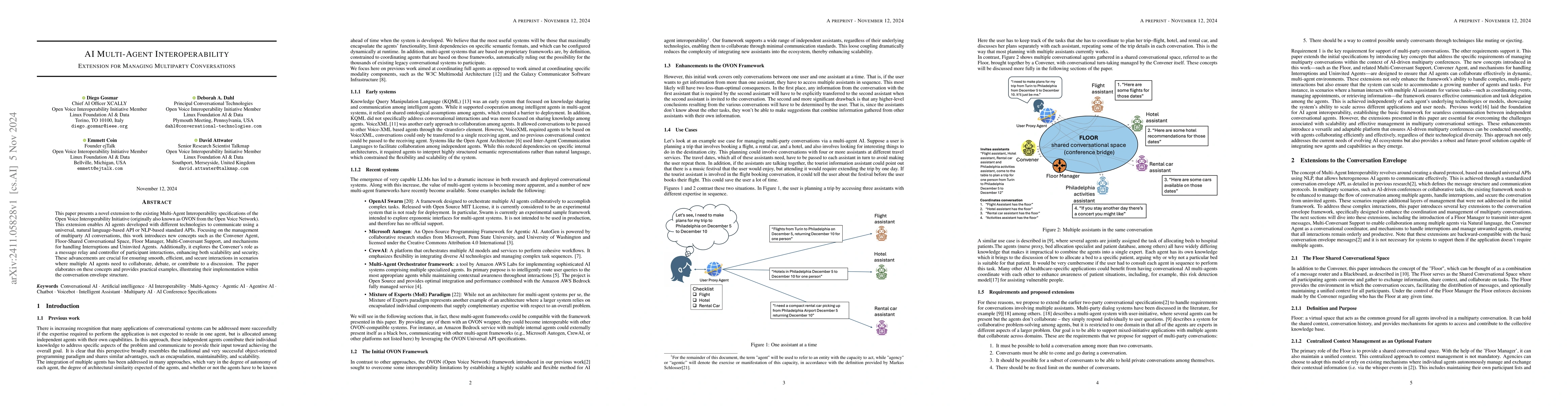 Thumbnail for AI Multi-Agent Interoperability Extension for Managing Multiparty
  Conversations