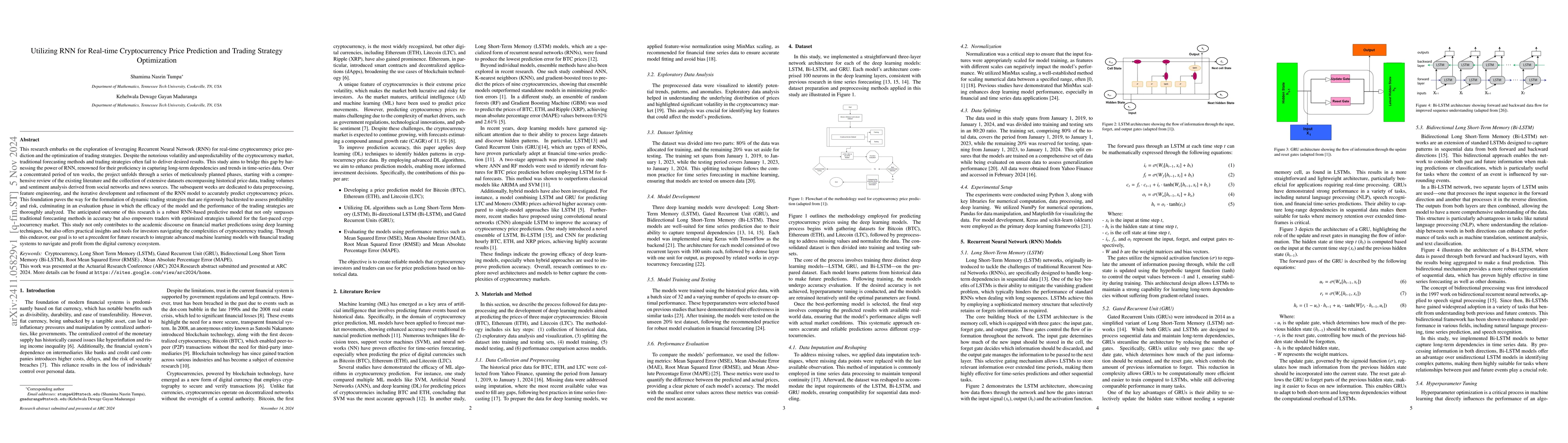 Thumbnail for Utilizing RNN for Real-time Cryptocurrency Price Prediction and Trading
  Strategy Optimization