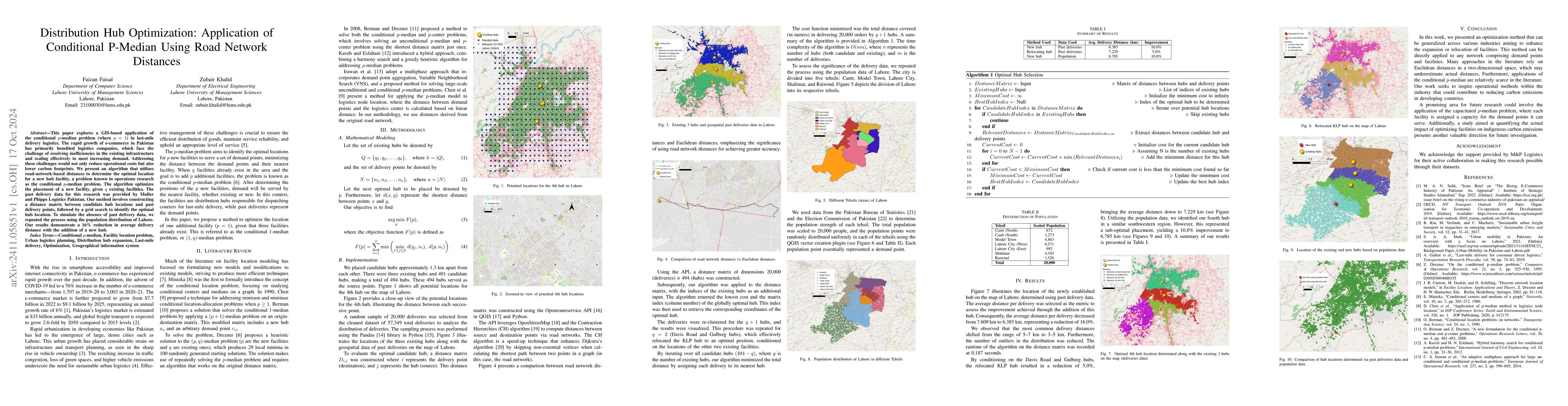 Thumbnail for Distribution Hub Optimization: Application of Conditional P-Median Using
  Road Network Distances