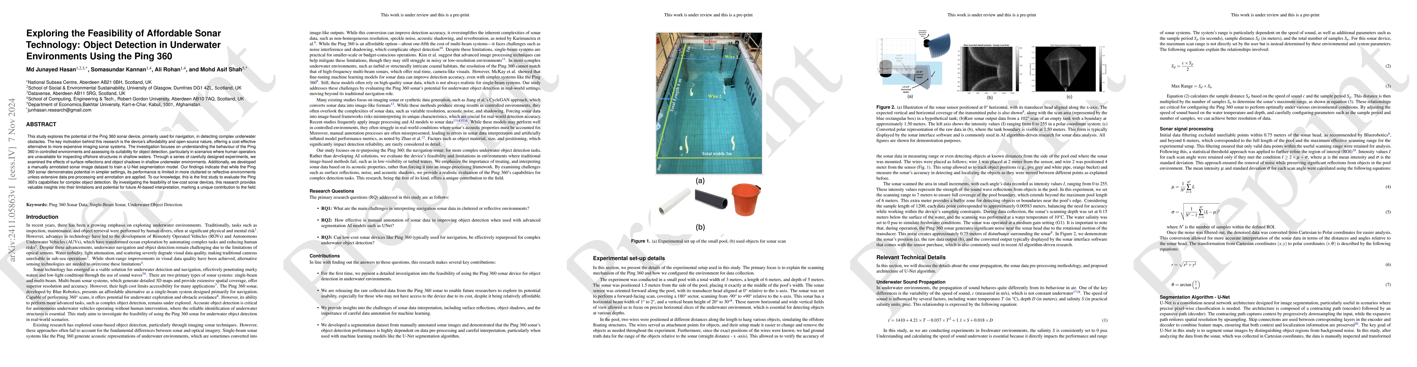 Thumbnail for Exploring the Feasibility of Affordable Sonar Technology: Object
  Detection in Underwater Environments Using the Ping 360