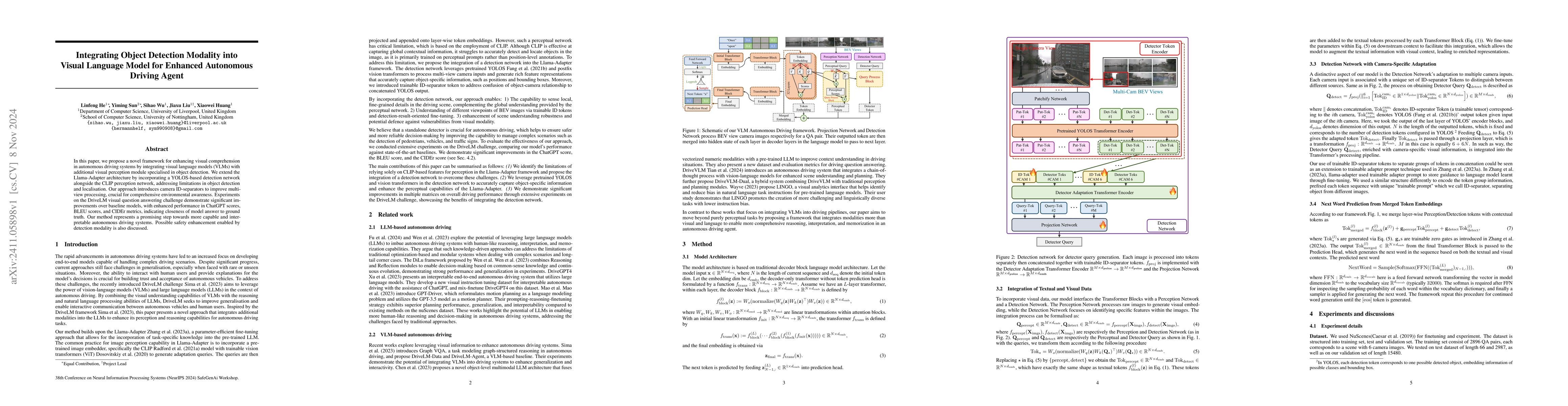 Thumbnail for Integrating Object Detection Modality into Visual Language Model for
  Enhanced Autonomous Driving Agent