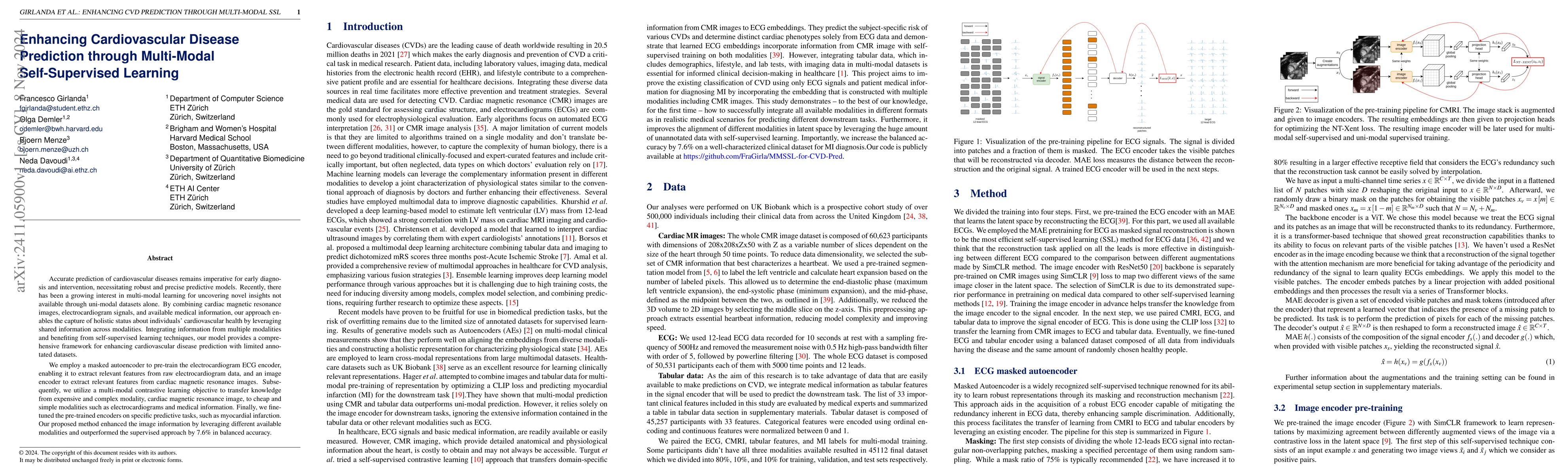 Thumbnail for Enhancing Cardiovascular Disease Prediction through Multi-Modal
  Self-Supervised Learning
