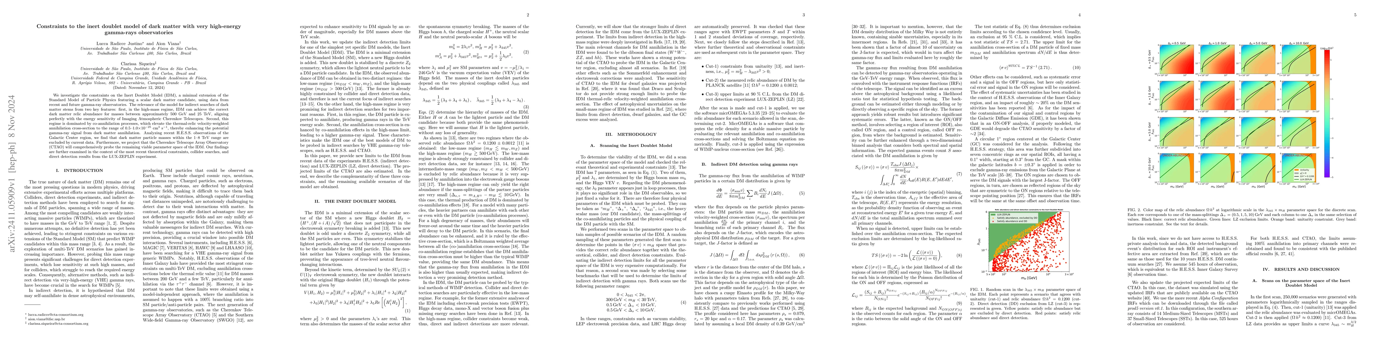 Thumbnail for Constraints to the inert doublet model of dark matter with very
  high-energy gamma-rays observatories